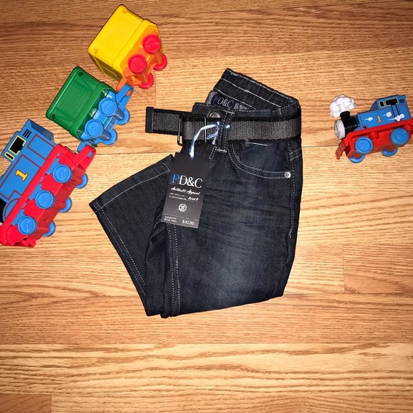 NWT Dark Blue Slim Straight Belted Jeans/ Sz. 18M - Picture 5 of 5